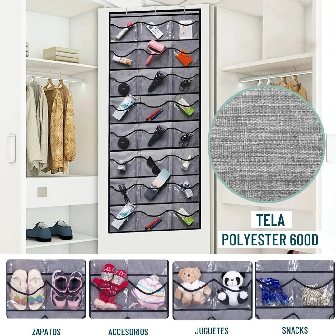 PERCHERO DE 24 BOLSILLOS-ORGANIZA Y CUIDA GORRAS Y ACCESORIOS